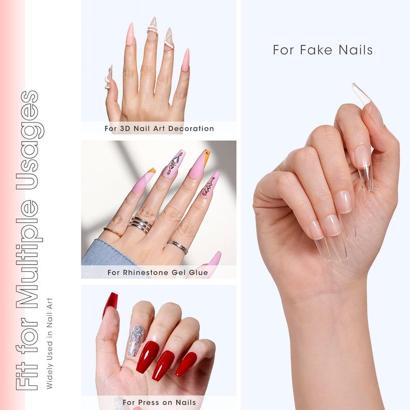 Gellen Solid Nail Glue Gel for False Nail Tips, Huge Capacity 15g Press on Nail Glue Solid Acrylic Nail Glue Gel for Salon Art DIY at Home, Need UV Light Cured - Image 5