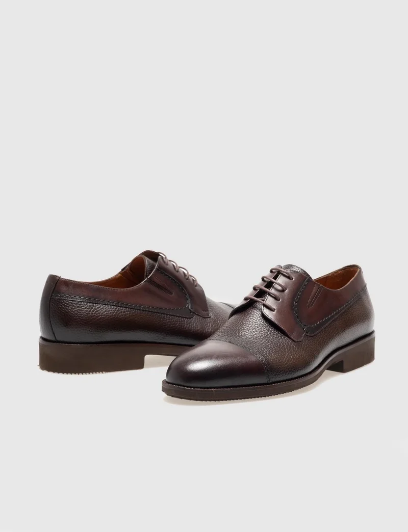 Cabani Leather Brown Lace-Up Men's Classic Shoes