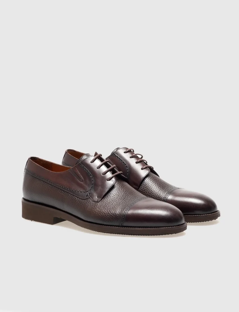 Cabani Leather Brown Lace-Up Men's Classic Shoes