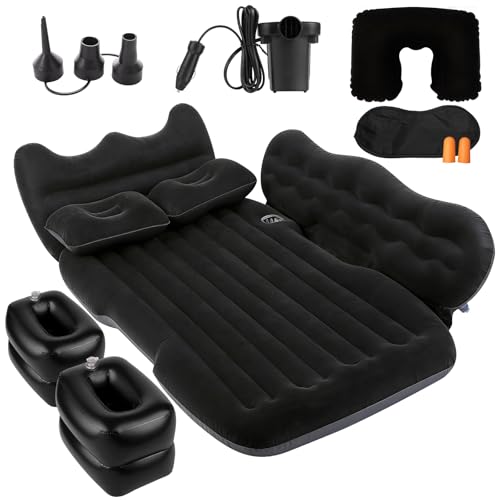 Onirii Inflatable Car SUV Air Mattress Back Seat Bed with Air Pump,Portable Thickened Car Travel Camping Sleeping Air Mattress Blow Up Bed for Car Universal SUV - Image 1