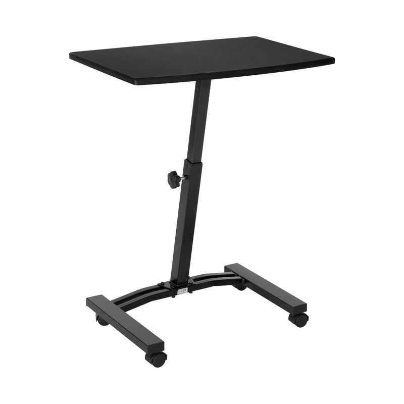 Seville Classics Airlift Mobile Height Adjustable Laptop Stand Computer Workstation for Sitting Classroom Home Office Medical Table w/Wheels, Flat Desk 24", Black - Image 2