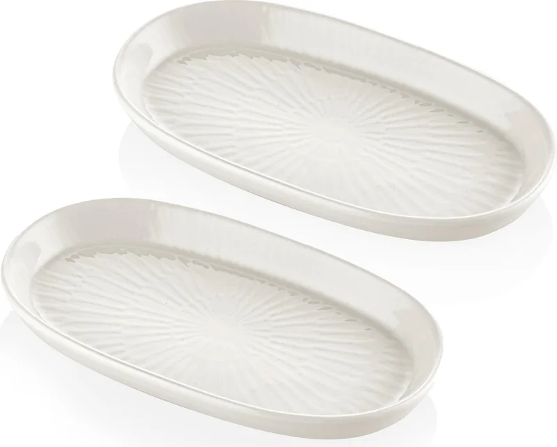ذا ميا Noon Oval Serving Set of 2 Cream 17 cm