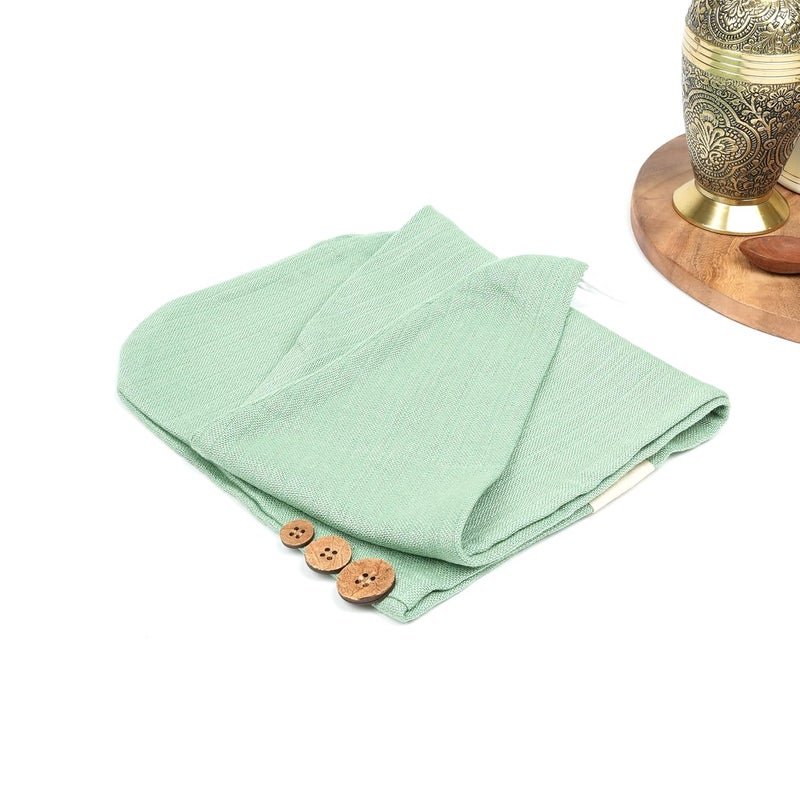 Doctor Towels Doctor Towels Banana Double Cloth Hair Towel Hair Wraps for Women Towel for Long Short Hair AntiFrizz Shower Hair Towels with Button QuickDrying Hair Cap Sage Green Pack of 1 - Image 3
