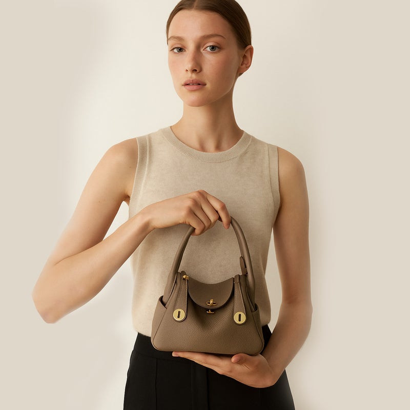 Genuine Leather Lindy Bag – Medium Cowhide Hand-Held Doctor Bag for Women - Image 3