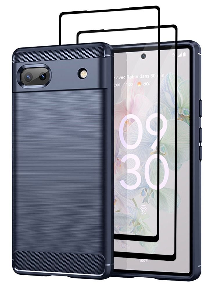 CATANES 3 Packs For Google Pixel 6a Case Cover and 2 Screen Protectors Soft TPU Bumper Protective Back Case Blue - Image 2