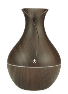 130ML Ultrasonic Aromatherapy Air Humidifier with 7 Colour Changing LED Lights - Wood Grain Cool Mist Essential Oil Diffuser for Home, Bedroom, Office, Spa, Baby, and Kids Room