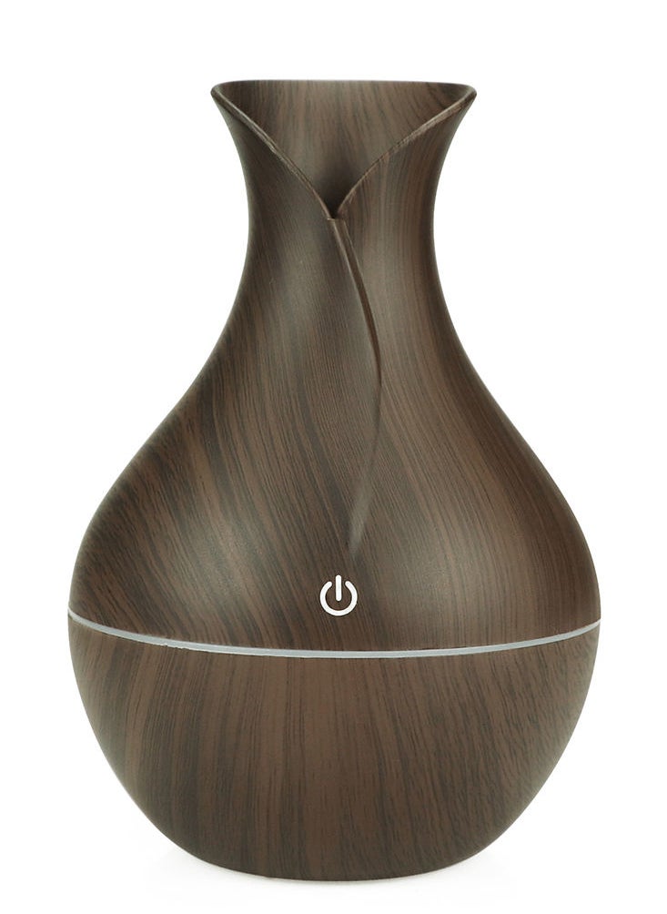 Perfii - 130ML Ultrasonic Aromatherapy Air Humidifier with 7 Colour Changing LED Lights - Wood Grain Cool Mist Essential Oil Diffuser for Home, Bedroom, Office, Spa, Baby, and Kids Room - Image 1
