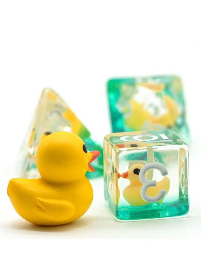 cusdie 7Die Dice Dnd Polyhedral Dice Set Filled With Animal For Role Playing Game Dungeons And Dragons D&D Dice Mtg Pathfinder (Yellow Duck)  - Image 5