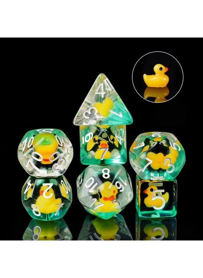 cusdie 7Die Dice Dnd Polyhedral Dice Set Filled With Animal For Role Playing Game Dungeons And Dragons D&D Dice Mtg Pathfinder (Yellow Duck)  - Image 3