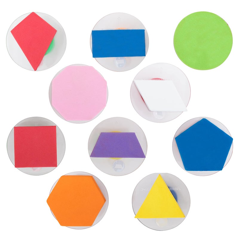 READY 2 LEARN READY 2 LEARN Giant Stampers  Geometric Shapes  Filled In  Set of 10  Easy to Hold Foam Stamps for Kids  Arts and Crafts Stamps for Displays Posters Signs and DIY Projects