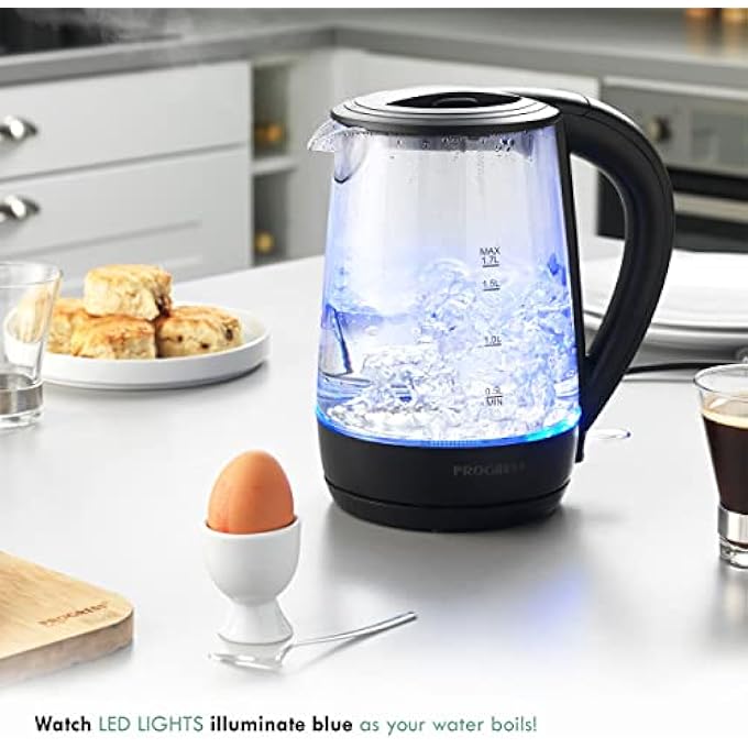 Progress Ek3987P Illumi Glass Kettle With Blue Led Lights 17 Litres 2200 W - Image 3