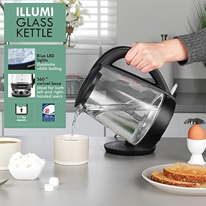 Progress Ek3987P Illumi Glass Kettle With Blue Led Lights 17 Litres 2200 W - Image 4