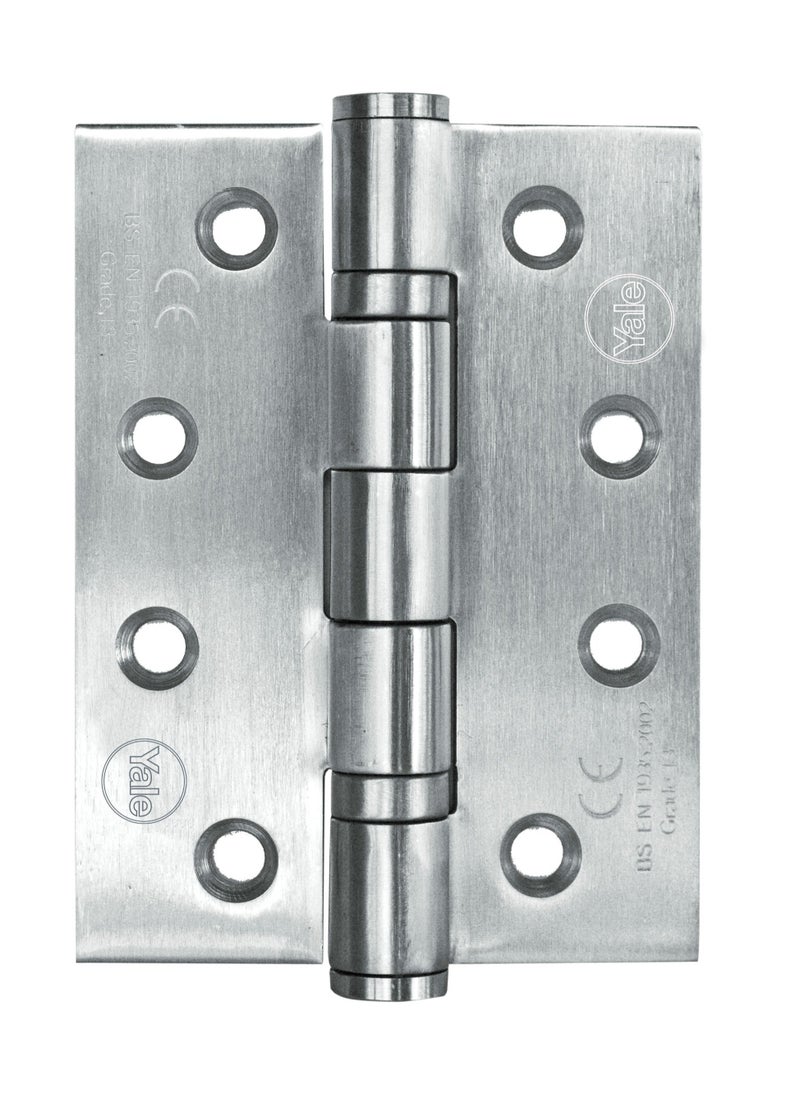 Yale Yale 2 PC Butt Hinges with Ball Bearings – 4" x 3" x 3 mm (101 x 76 x 3 mm) – Satin Stainless Steel Finish  - Image 1