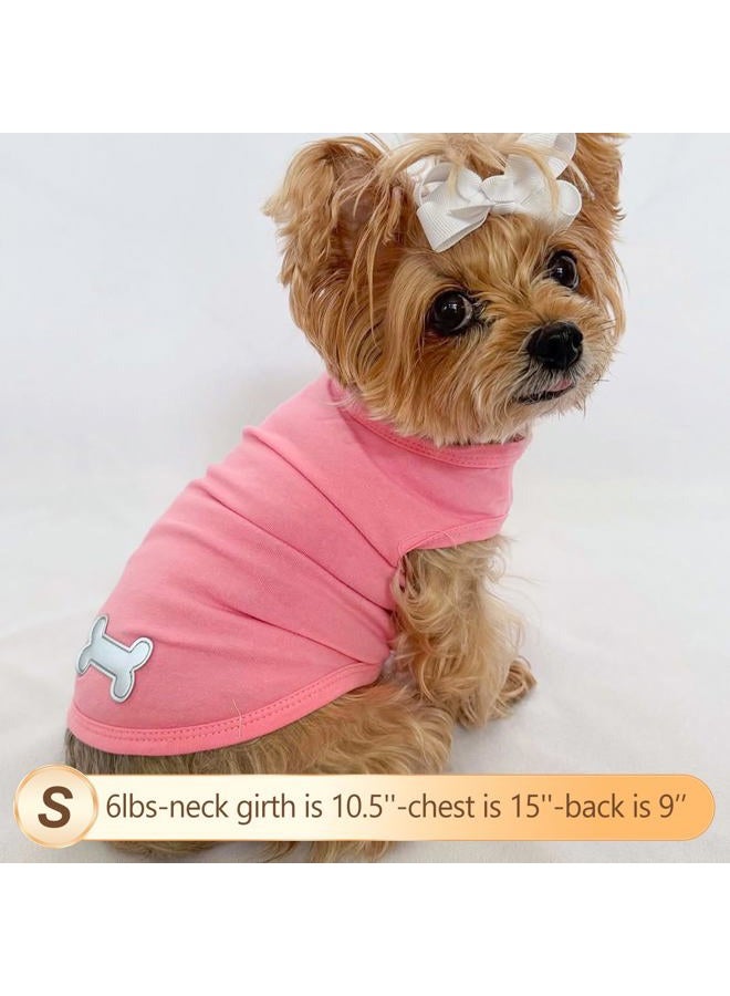KYEESE Dog Shirt Sports Athletic Breathable Dog T-Shirt with Reflective Strip Tank Top Summer Stretchy Sleeveless Vest Puppy Shirt, Rose Red, S - Image 4