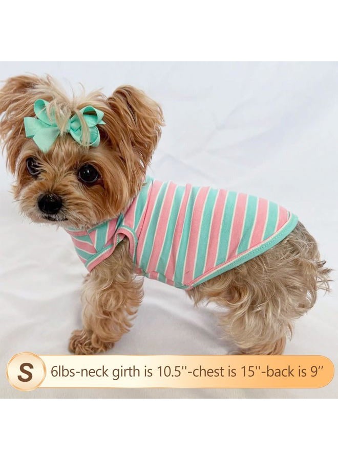 KYEESE Dog Shirt Sports Athletic Breathable Dog T-Shirt with Reflective Strip Tank Top Summer Stretchy Sleeveless Vest Puppy Shirt, Rose Red, S - Image 3