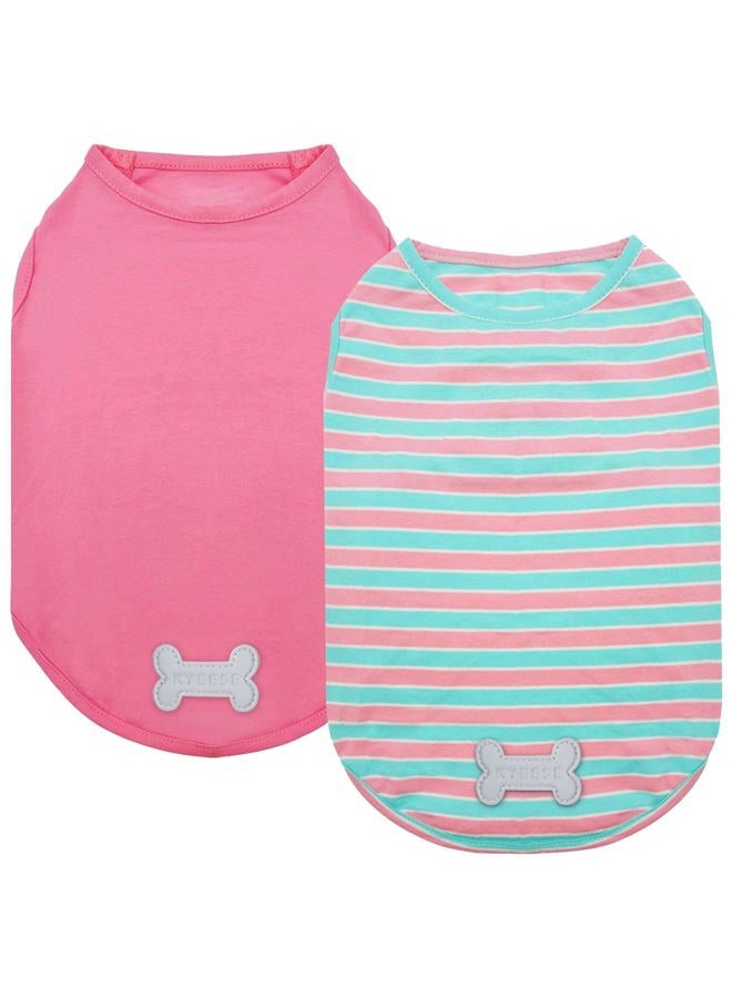 KYEESE Dog Shirt Sports Athletic Breathable Dog T-Shirt with Reflective Strip Tank Top Summer Stretchy Sleeveless Vest Puppy Shirt, Rose Red, S - Image 1