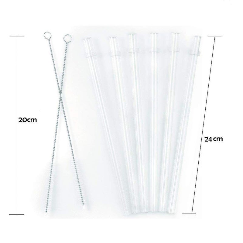 ZYTC Straws for YETI Cup 30-42oz, Reusable Clear Transparent Drinking Straws Replacement for YETI Straw Lids, Set of 6 with 2 Cleaning Brushes - Image 3