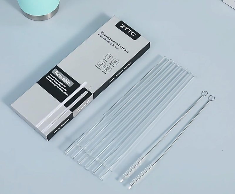 ZYTC Straws for YETI Cup 30-42oz, Reusable Clear Transparent Drinking Straws Replacement for YETI Straw Lids, Set of 6 with 2 Cleaning Brushes - Image 4