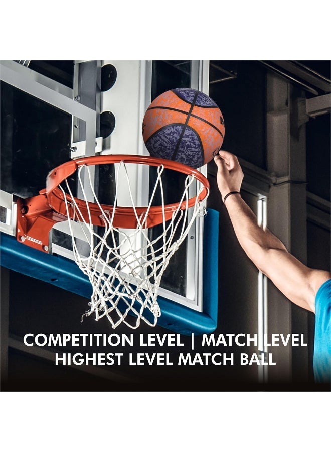 نيفيا كرة سلة نيفيا جرافيتي، وفقًا للمعايير الأساسية، 8 ألواح، مطاط متين مصبوب، مثانة ملفوفة بخيوط بوتيل، مصممة للمبتدئين، للعب على جميع الأسطح الداخلية والخارجية (المقاس - 7، أزرق-برتقالي) - Image 3