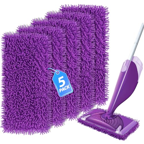 KeeTidy Reusable Mop Pads Compatible with Swiffer Wet Jet Mop Refills Microfiber Mopping Pads Wet & Dry Use Mop Replacement Pad for Swiffer Wetjet Cleaning Supplies 5 Pack - Image 1