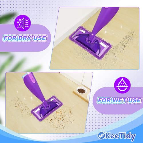 KeeTidy Reusable Mop Pads Compatible with Swiffer Wet Jet Mop Refills Microfiber Mopping Pads Wet & Dry Use Mop Replacement Pad for Swiffer Wetjet Cleaning Supplies 5 Pack - Image 4