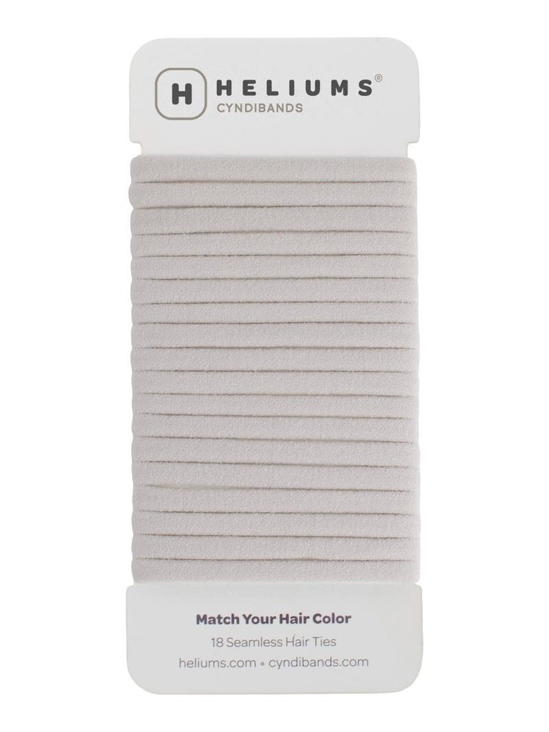 Heliums Thin Seamless Hair Ties  Ash Blonde  6mm Nylon No Damage Ponytail Holders 175 Inch Medium Hold for Thin to Normal Hair  18 Pack