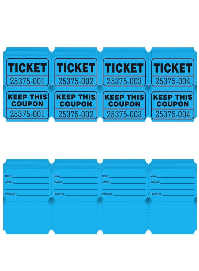 DGBDPACK 100 Raffle Tickets, (200 Pcs 100 Pairs) 50/50 Double Ticket, Bold Numbers for Easy Reading, Ticket for Events, Entry, Class Reward & Prizes -Blue - Image 4