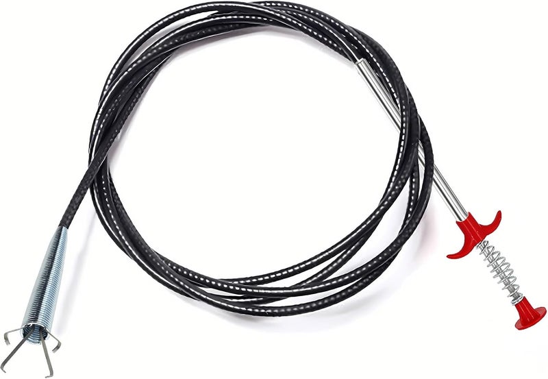 Domejo Drain Snake, Drain Clog Remover - Gutter Cleaning Tools Drain Cleaner for Toilet Sewer Shower Kitchen Bathroom Tub Clogged Drains Opener Cleaning Tool, Flexible Grabber Claw Pick Up Reacher (79 inch) - Image 1