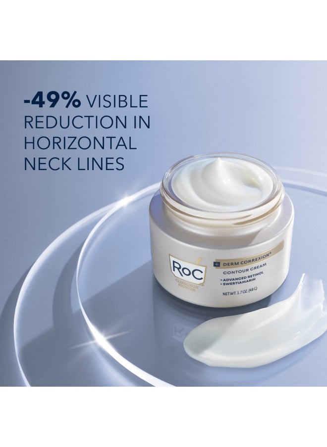 RoC - RoC Derm Correxion Neck Cream with Hyaluronic Acid and Advanced Retinol to visibly Tighten & Lift Horizontal Neck Lines, Facial Moisturiser to Contour Face, Neck and Jawline, 1.7oz - Image 1
