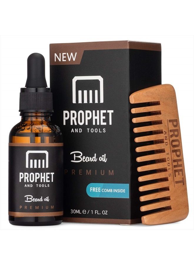 Prophet and Tools 2023 FAVOURITE* Unscented Beard Oil, Revolutionary Formula helps to Thicken Beard Growth, Soften Hairs, Relieve Itch & Flaking, Beard Comb Included, 30 Ml - Image 1