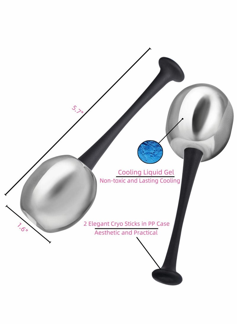 Excefore Facial Roller, Ice Globes For Facials, Face Massager Stainless Steel Ice Roller for Daily Beauty Routines - Image 2