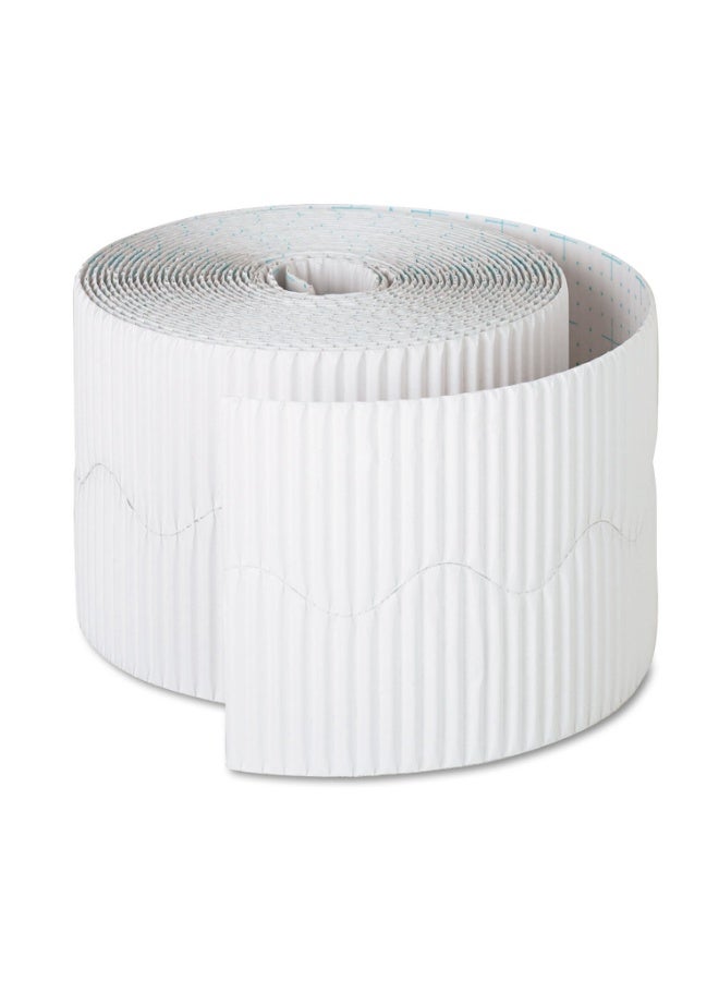 Terabyte Border roll Corrugated Scalloped Borderette Border For School Displays, Classroom Decorations and Bulletin Boards Tape White - Image 4