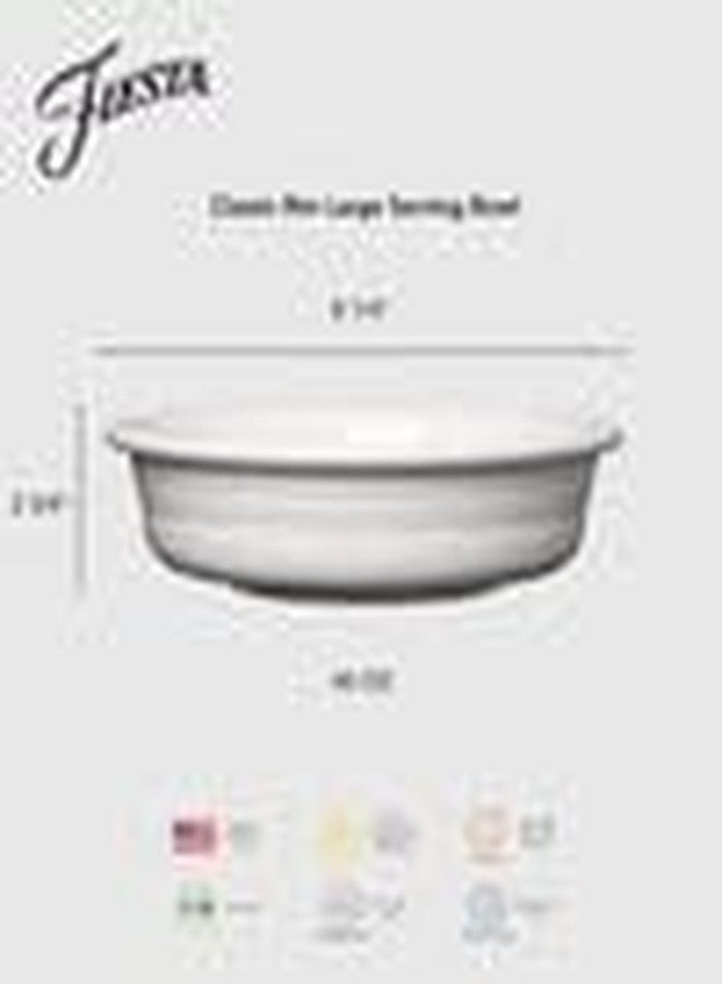 Fiesta® Classic Rim Serving Bowl, Extra Large 80oz (10.5") – Durable Ceramic, Lead-Free, Dishwasher/Microwave/Oven Safe – Made in USA Dinnerware - White - Image 2