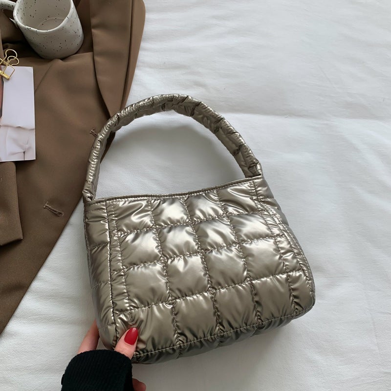 2022 Winter New Beautiful Women'S Bag Large Capacity Portable Women'S Bag Plaid Casual Shoulder Bag Western Style Small Square Bag - Image 1