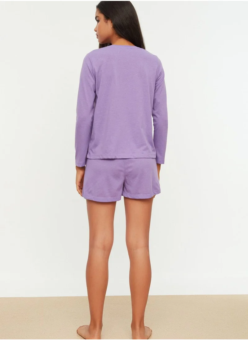 trendyol Graphic Knitted Pyjama Set
