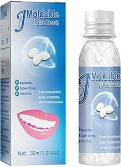 Tooth Repair Beads Kit, 30ml Moldable Thermal Fitting Beads Temporary Teeth Replacement Kit for Temporary Restoration of Missing & Broken Teeth Replacement Dentures, DIY Heat Fit Bead