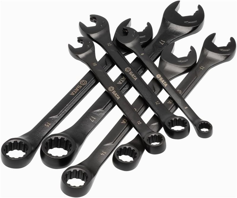 ساتا مجموعة مفاتيح ربط SATA، 7 قطع من نوع Metric X6 Open End Ratcheting - أحجام 8، 10، 12، 13، 14، 15، 17 مم - Image 4