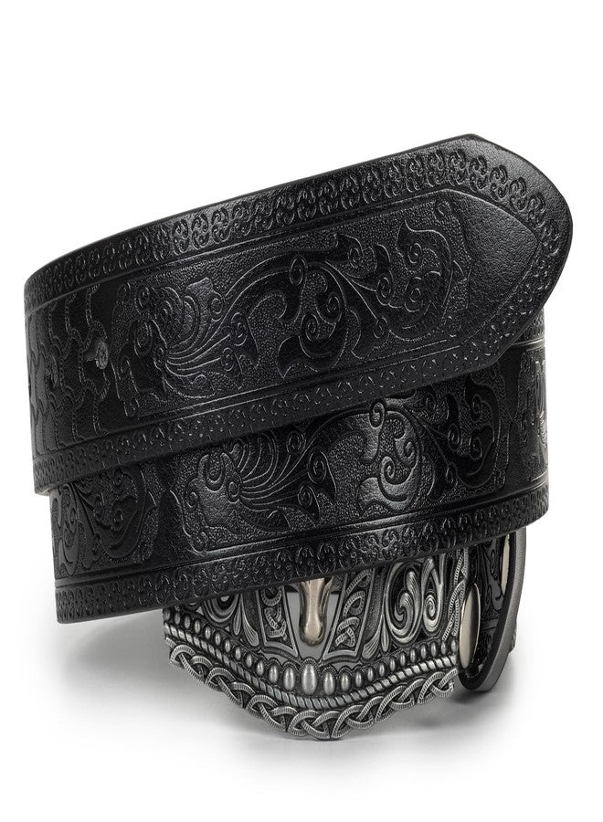 XuoAz Western Cowboy Belts for Men Women - Longhorn Bull Decoration Pu Leather Cowgirl-Country-Belt for Jeans Pants - Image 3