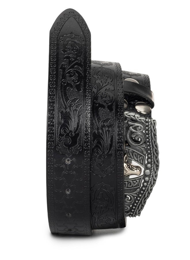 XuoAz Western Cowboy Belts for Men Women - Longhorn Bull Decoration Pu Leather Cowgirl-Country-Belt for Jeans Pants - Image 2