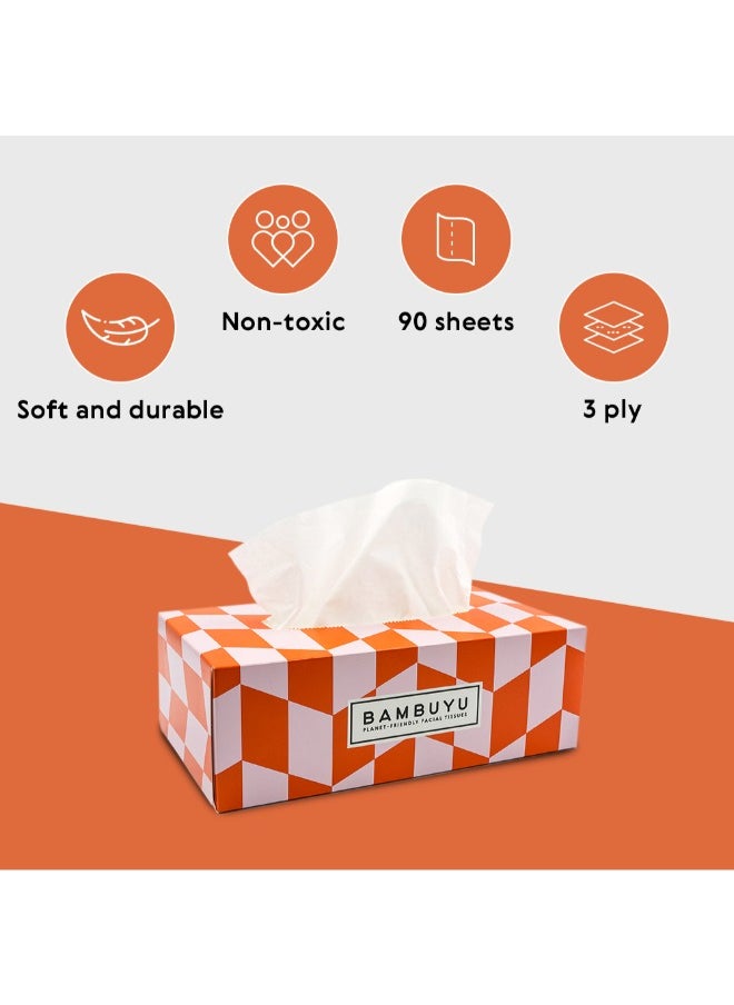 Bambuyu Bamboo 3 Ply Facial Tissues Rectangle 90 Sheets Pack of 4  - Image 4