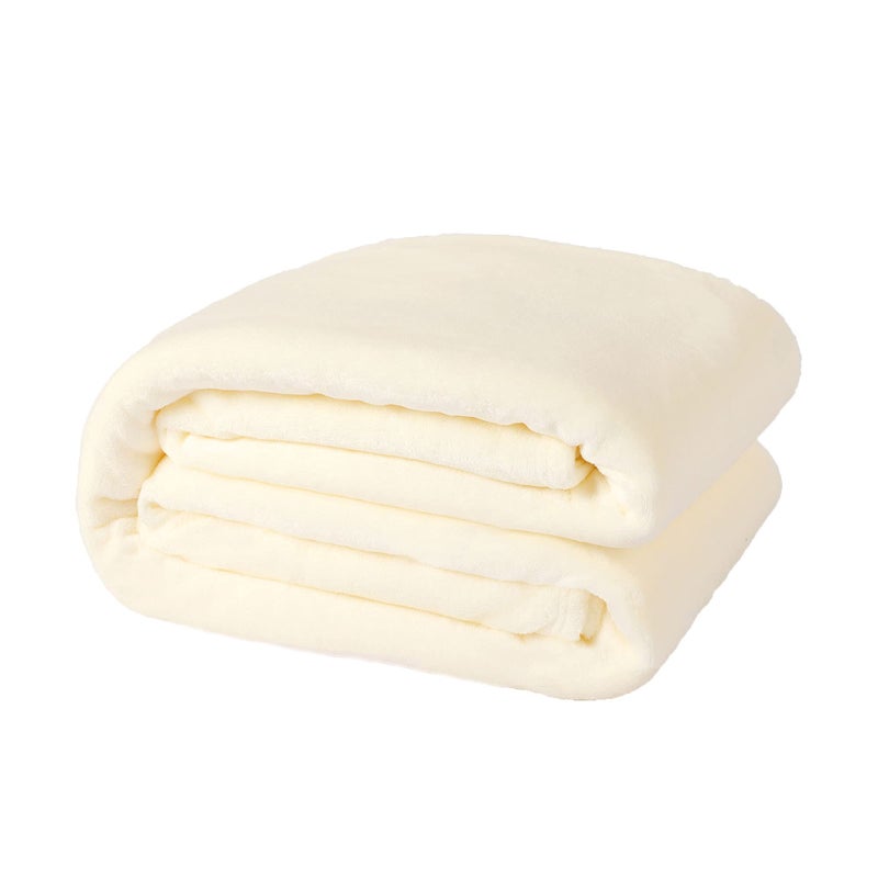 NANPIPER Fleece Blankets Super Soft Flannel King Size Blanket for Bed Luxury Cozy Microfiber Plush Fuzzy BlanketIvory White