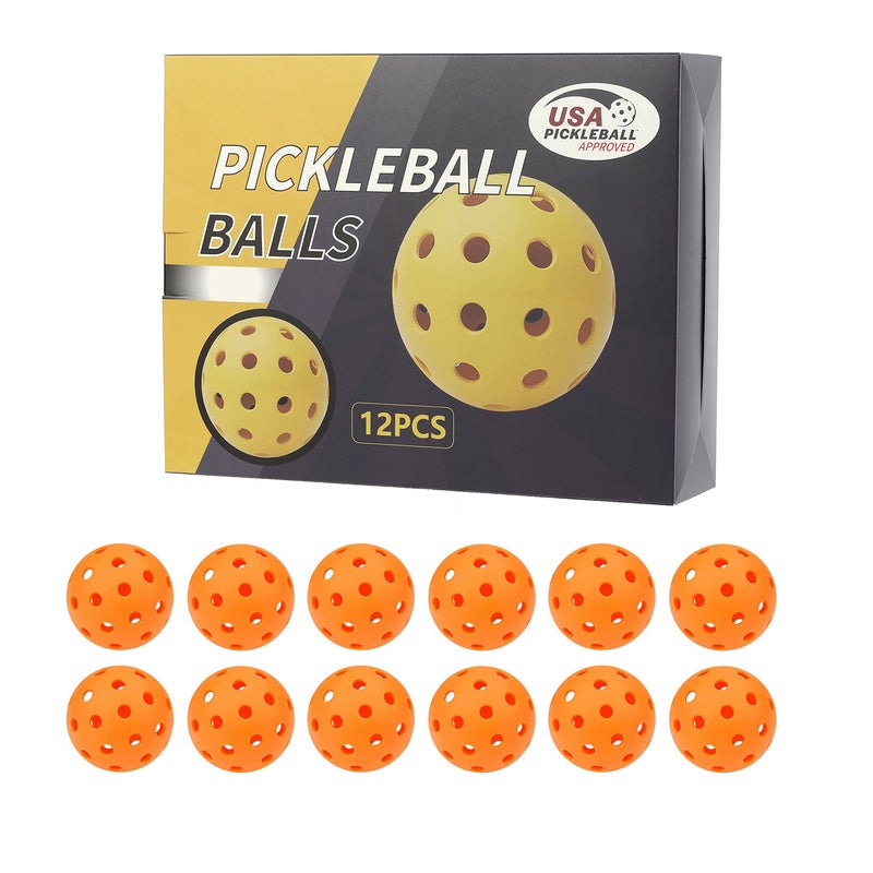 Generic Professional Glow Pickleball 40-Hole Gift Box Set 12 orange 40 hole ball [color box packaging]]