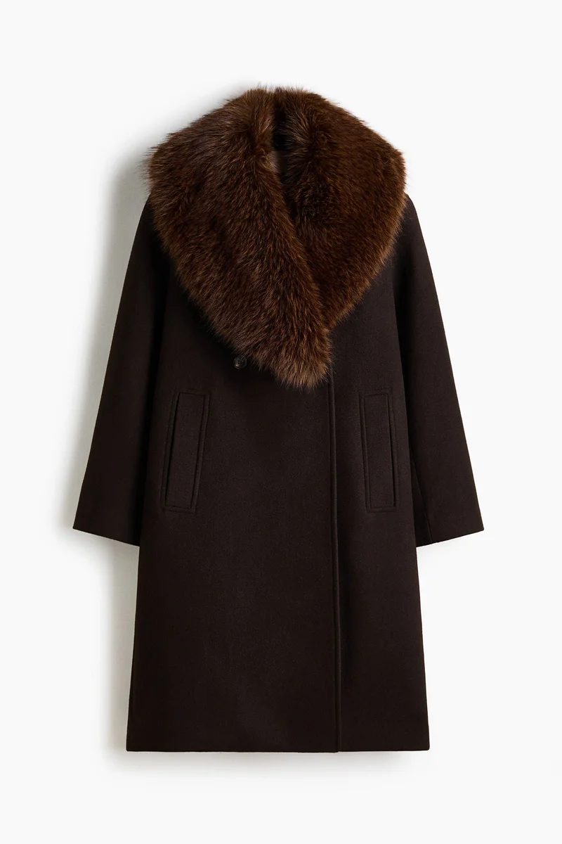 اتش اند ام معطف بصفين من الأزرار