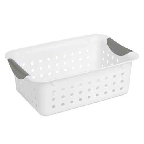 Sterilite Sterilite 12Pack Ultra Basket Open Plastic Bins Countertop Cabinet and Closet Organizer White Small 