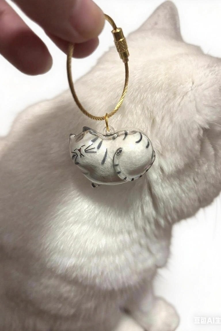 سلسلة مفاتيح أكريليك برتقالية اللون برتقالية اللون من الأكريليك الشفاف قلادة قطة لطيفة كرتونية لطيفة للقطط مجوهرات القطط الكرتونية للحيوانات الأليفة تخزين فراء الحيوانات الأليفة الصغيرة قلادة صغيرة للحيوانات الأليفة زينة صغيرة قلادة فراء القطط - Image 4