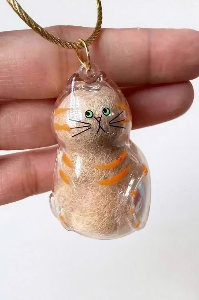 سلسلة مفاتيح أكريليك برتقالية اللون برتقالية اللون من الأكريليك الشفاف قلادة قطة لطيفة كرتونية لطيفة للقطط مجوهرات القطط الكرتونية للحيوانات الأليفة تخزين فراء الحيوانات الأليفة الصغيرة قلادة صغيرة للحيوانات الأليفة زينة صغيرة قلادة فراء القطط - Image 2