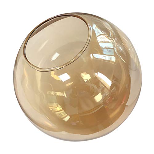 KCO Lighting Replacement Glass Globe Shade for Light Fixtures, Modern Lampshade Glass Accessories for Pendant Wall Sconces (Amber, 7.9 inches) - Image 1