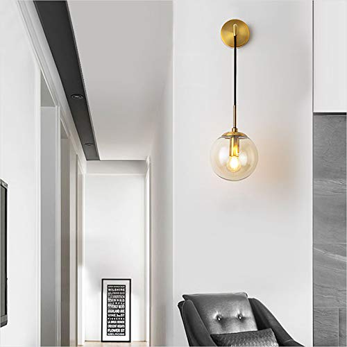 KCO Lighting Replacement Glass Globe Shade for Light Fixtures, Modern Lampshade Glass Accessories for Pendant Wall Sconces (Amber, 7.9 inches) - Image 4