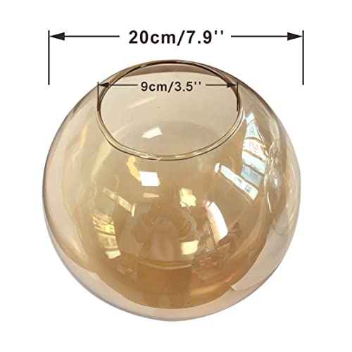 KCO Lighting Replacement Glass Globe Shade for Light Fixtures, Modern Lampshade Glass Accessories for Pendant Wall Sconces (Amber, 7.9 inches) - Image 2