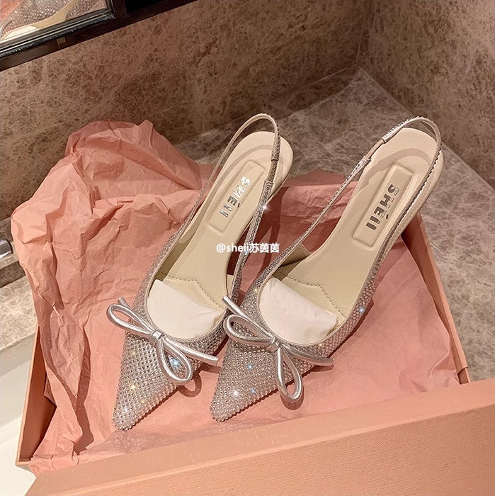 [Sheii Su Yinyin] Natural Heroine ~ Amiu Gypsophila Rhinestone Bow High Heels Cool - Image 1